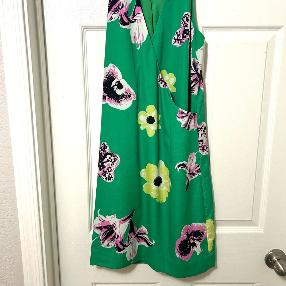 J. CREW GREEN FLORAL MINI DRESS Size 4 - Picture 8 of 11